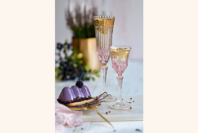Elegant Gold-Decorated Spring-SA Champagne Flutes 180ml