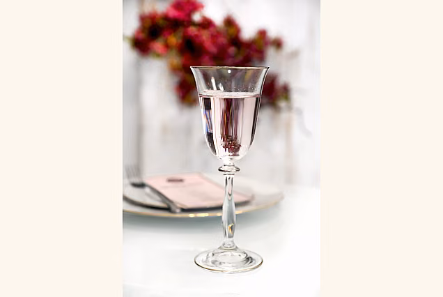 Beautiful New York-NYCS White Wine Glasses with Platinum Rim