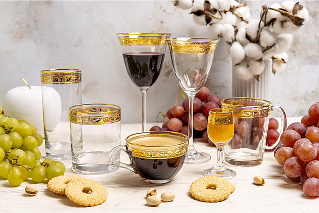 Elegant Gilded Diamant-DD Highball Glasses