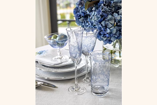 Garden-GCBL Lovely Blue Drinking Glasses, Set of 6