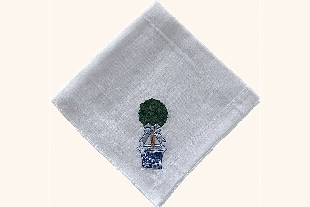 Embroidered Napkin - Planter