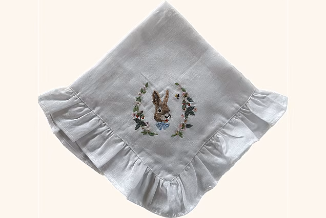 Embroidered Napkin - Easter Bunny