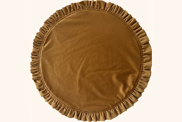 Satin Placemat 43cm with Frill, Gold