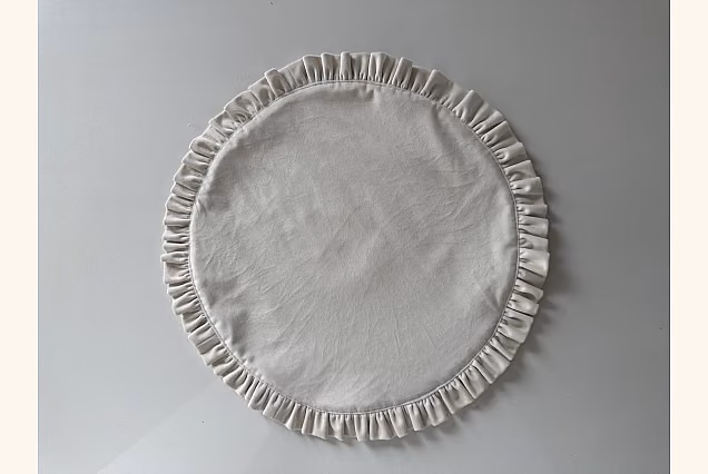 Satin Placemat 43cm with Frill, White