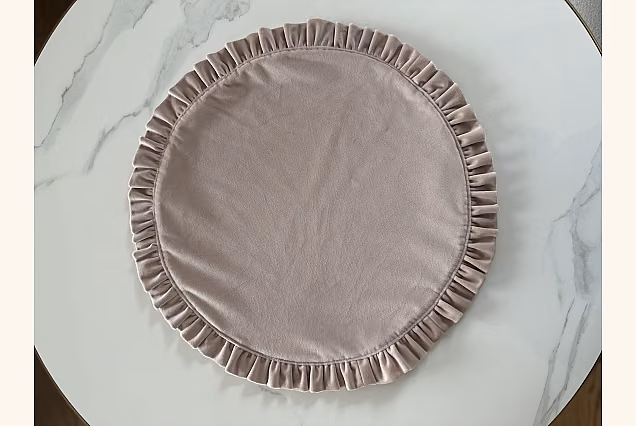 Satin Placemat 43cm with Frill, Powder Pink