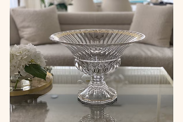 Crystal Gilded Footed Bowl Charme-CHRP