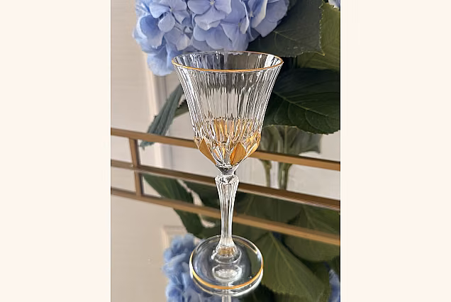 Marigold-MH Luxury Wine Glasses 220ml with Gold Decoration