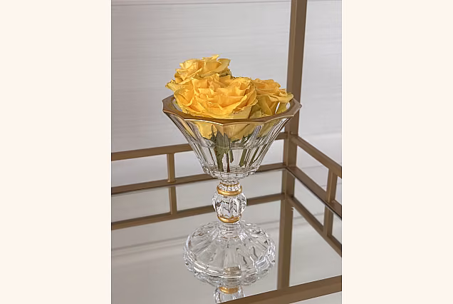 Marigold-ME Footed Bowl 15cm with Gold Rim