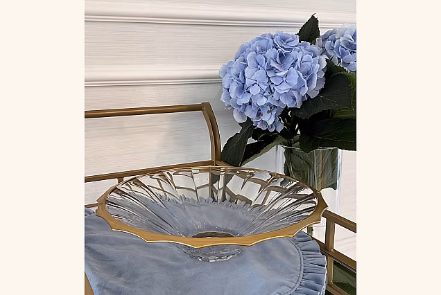 Marigold-MD Decorated Crystal Bowl 34cm