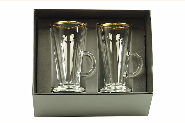 Faro Gold-FZ Latte Cups, Set of 2