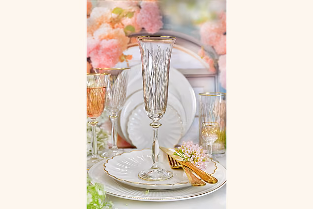Bloom Gold-BGA Lovely Gilded Champagne Flutes, Set of 6