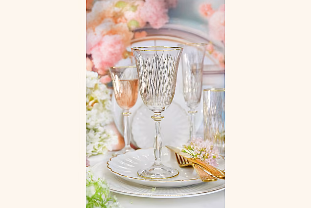 Bloom Gold-BGB Gilded Red Wine Glasses, Set of 6