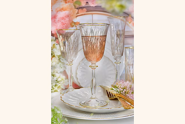 Bloom Gold-BGC Gilded White Wine Glasses, Set of 6