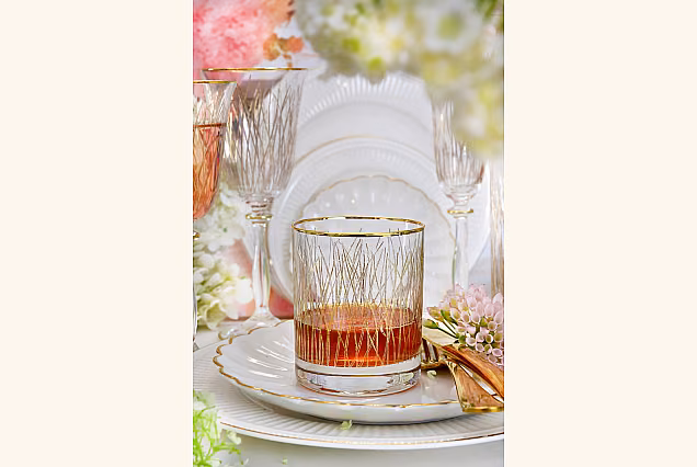 Bloom Gold-BGE Whisky Glasses with Gold, Set of 6