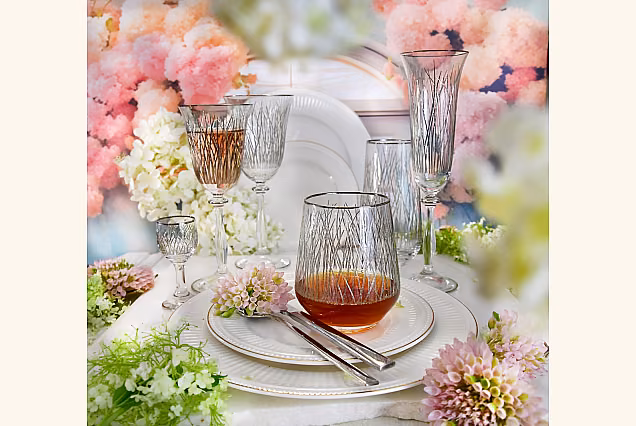 Bloom Platin-BPA Champagne Flutes with Platinum, Set of 6