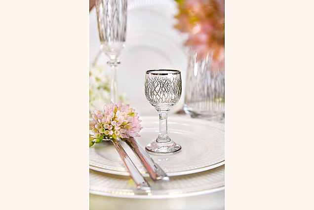 Bloom Gold-BGF Vodka Shot Glasses with Gold Decoration, Set of 6