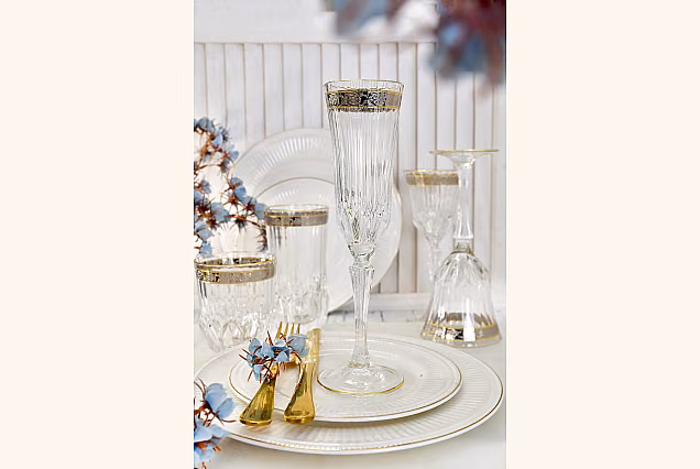 Elegant Decorated Sofia Crystal-SCA Champagne Flutes 180ml