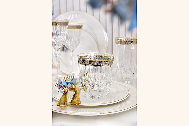 Elegant Decorated Sofia Crystal-SCE Whisky Glasses
