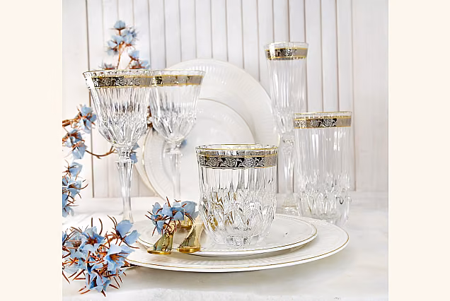 Elegant Decorated Sofia Crystal-SCE Whisky Glasses
