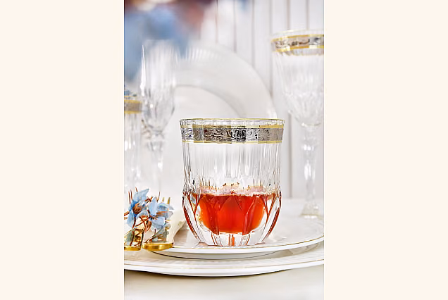 Elegant Decorated Palermo Crystal-PCE Whisky Glasses