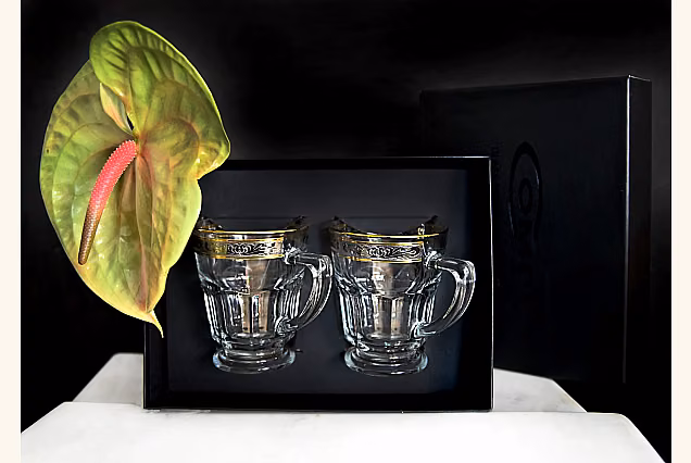 Beautiful Gilded Palermo-PL Tea Glasses, Set of 2