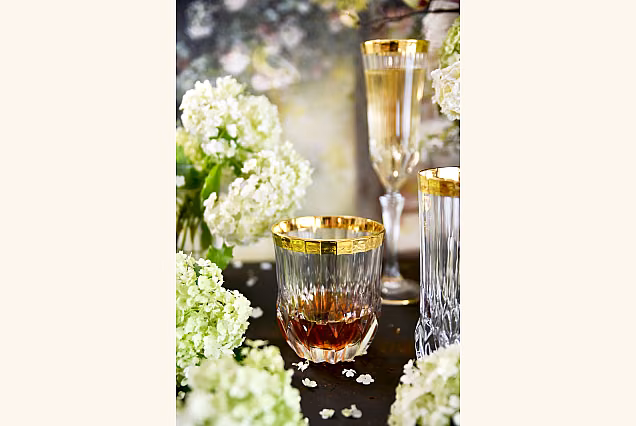 Elegant IRYS Whisky Glasses Decorated with Gold