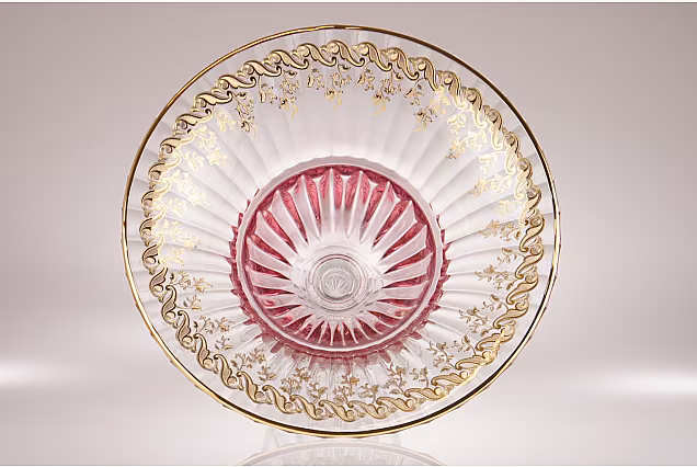 Crystal Gilded Footed Bowl Spring