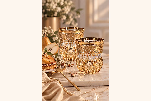 Amalfi-AH Set of 2 Crystal Whisky Glasses