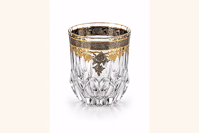 Jesolo-JN Crystal Whisky Glasses with Gold, Set of 2