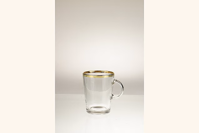 Faro Gold-FDO Tea Glasses with Handle 250ml