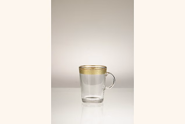 Evita Gold-EGF Tea Glasses with Handle 250ml