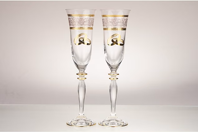 Champagne Flutes Wedding Set of 2 Roma