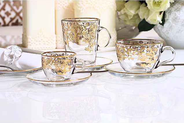 Calabri-CI Cappuccino Cups with Saucers
