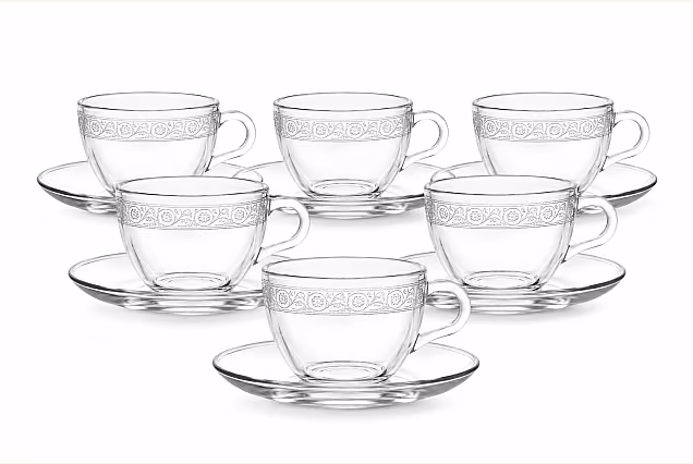 Espresso Cups with Saucers, Set of 6, Venezia