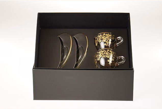 Calabri-CN Espresso Cups with Saucers, Set of 2