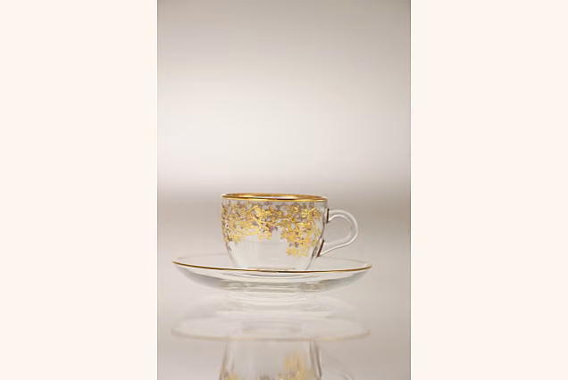 Calabri-CN Espresso Cups with Saucers, Set of 2