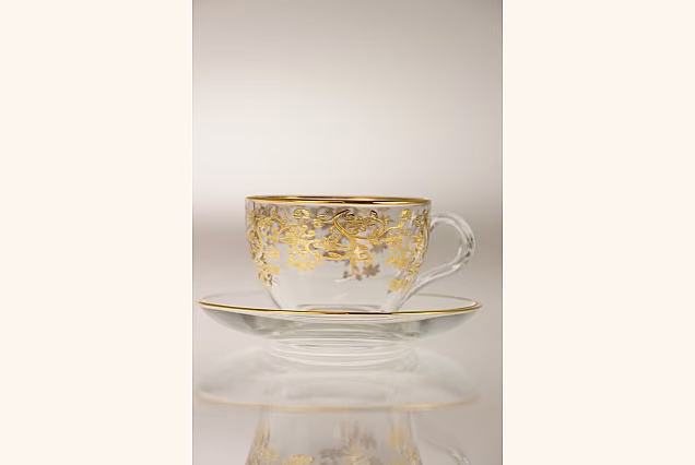 Calabri-CM Cappuccino Cups with Saucers, Set of 2