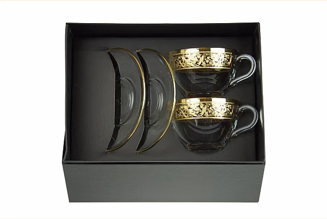 Panama-PNO Cappuccino Cups with Saucers, Set of 2