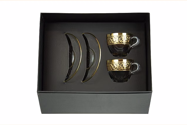 Panama-PNP Espresso Cups with Saucers, Set of 2