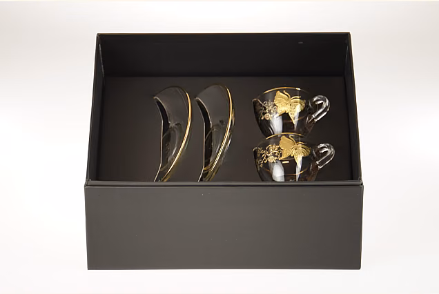 Butterfly Espresso Cups with Saucers, Set of 2