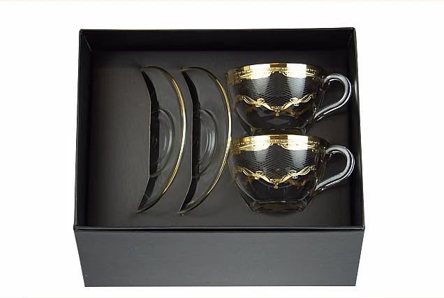 Cappuccino Cups with Gold Decoration Bejrut-BU