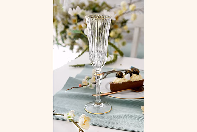 Elegant Champagne Flutes 180ml with Gold Band ADAGIO GOLD-ADGA