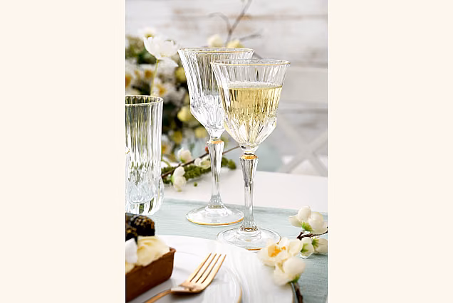Beautiful Water Goblets 280ml with Gold Decoration ADAGIO GOLD-ADGB