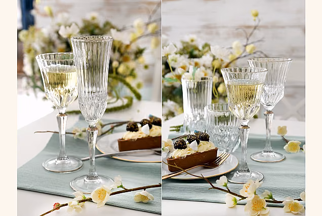 Champagne Flutes 180ml with Platinum Rim ADAGIO PLATIN-ADPA