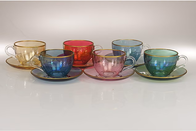 Rainbow-RMC Cappuccino Cups with Saucers